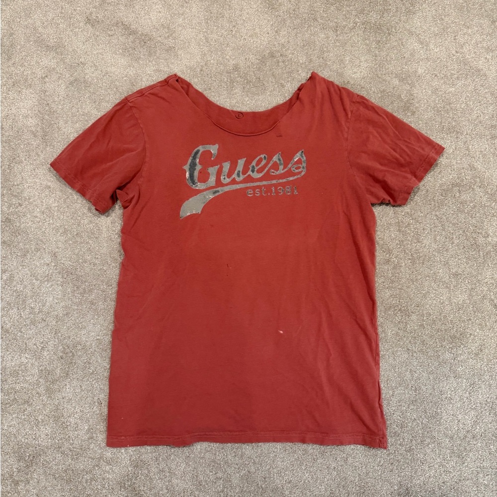 Guess Vintage Red Tee with Logo